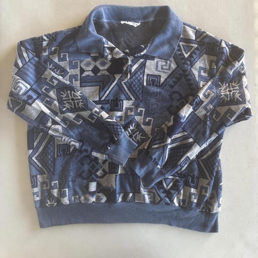 Vintage C.P. COMPANY Sports Size M MADE IN USA Long Sleeve All Over Print Top